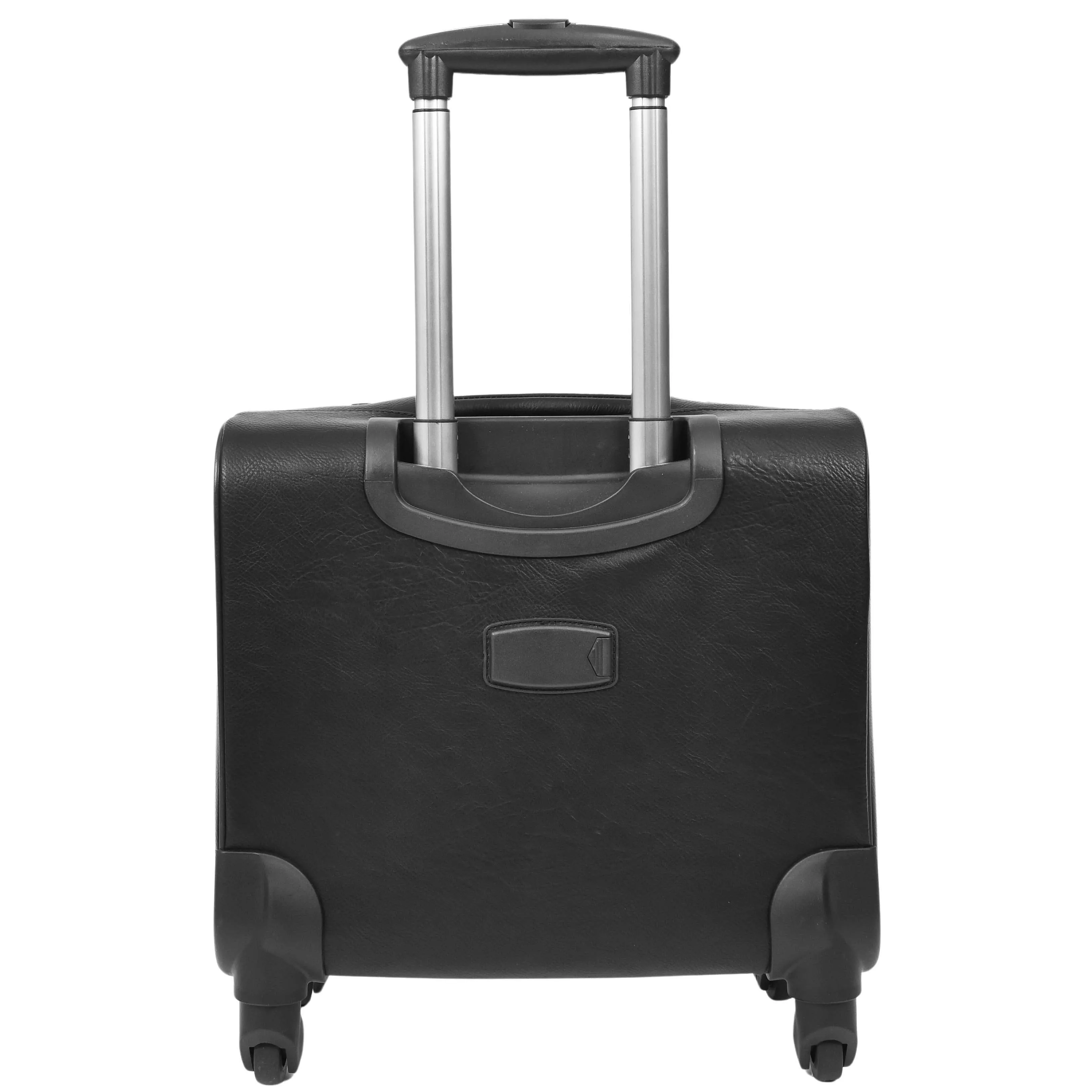 DR636 Executive Flight Bag Four Wheels Cabin Laptop Trolley Case Black