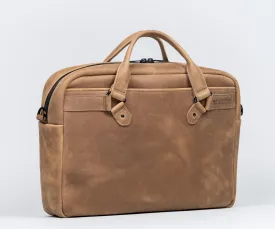 Executive Leather Laptop Briefcase, Grizzly Leather - Large