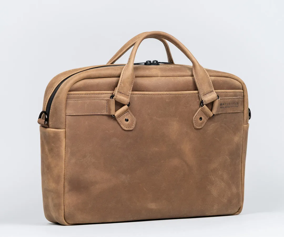 Executive Leather Laptop Briefcase, Grizzly Leather - Large