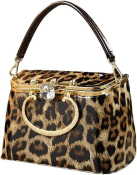 Fashion Women's Top Handle Satchel Handbags Leather Party Diamonds Evening Bag Purses Small Hard Square Box Shoulder Bags
