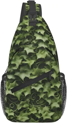 Floral Swirls Ivy Print Sling Bag For Women Men Fashion One Shoulder Crossbody Bag Travel Fanny Pack Cross Body Bags