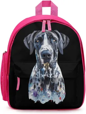 Great Dane Dog Cute Backpack Daily Casual Daypack Travel Mini Bag with Adjustable Strap Pink-style-13