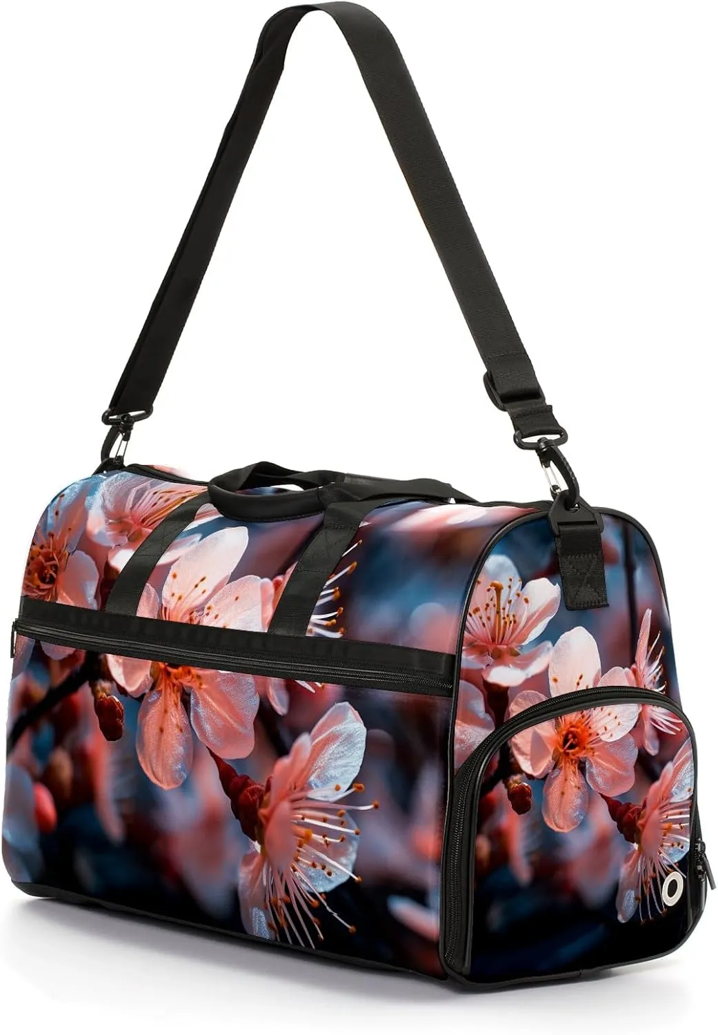 Gym Bag for Women Men, Yoga Bag with Shoe Pocket, Travel Duffel Tote Bag for Plane, Workout, Swimming, Weekend Overnight Bag Carry on Bag Hospital Holdalls, Dream Peach Blossom - 2