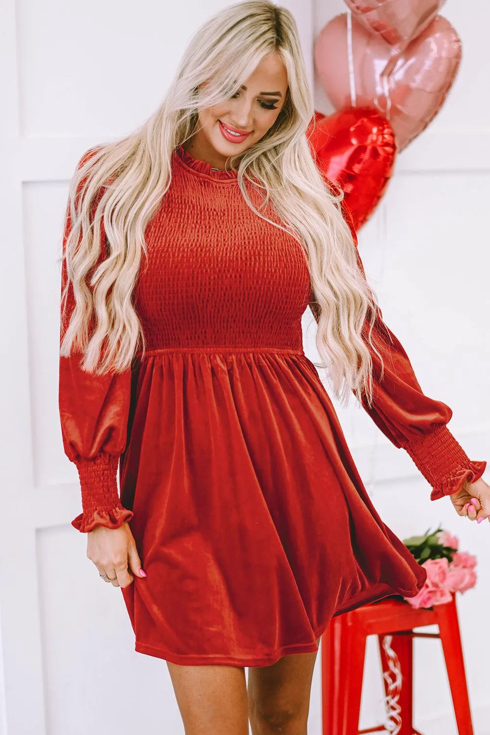 Holiday Velvet Smocked Dress