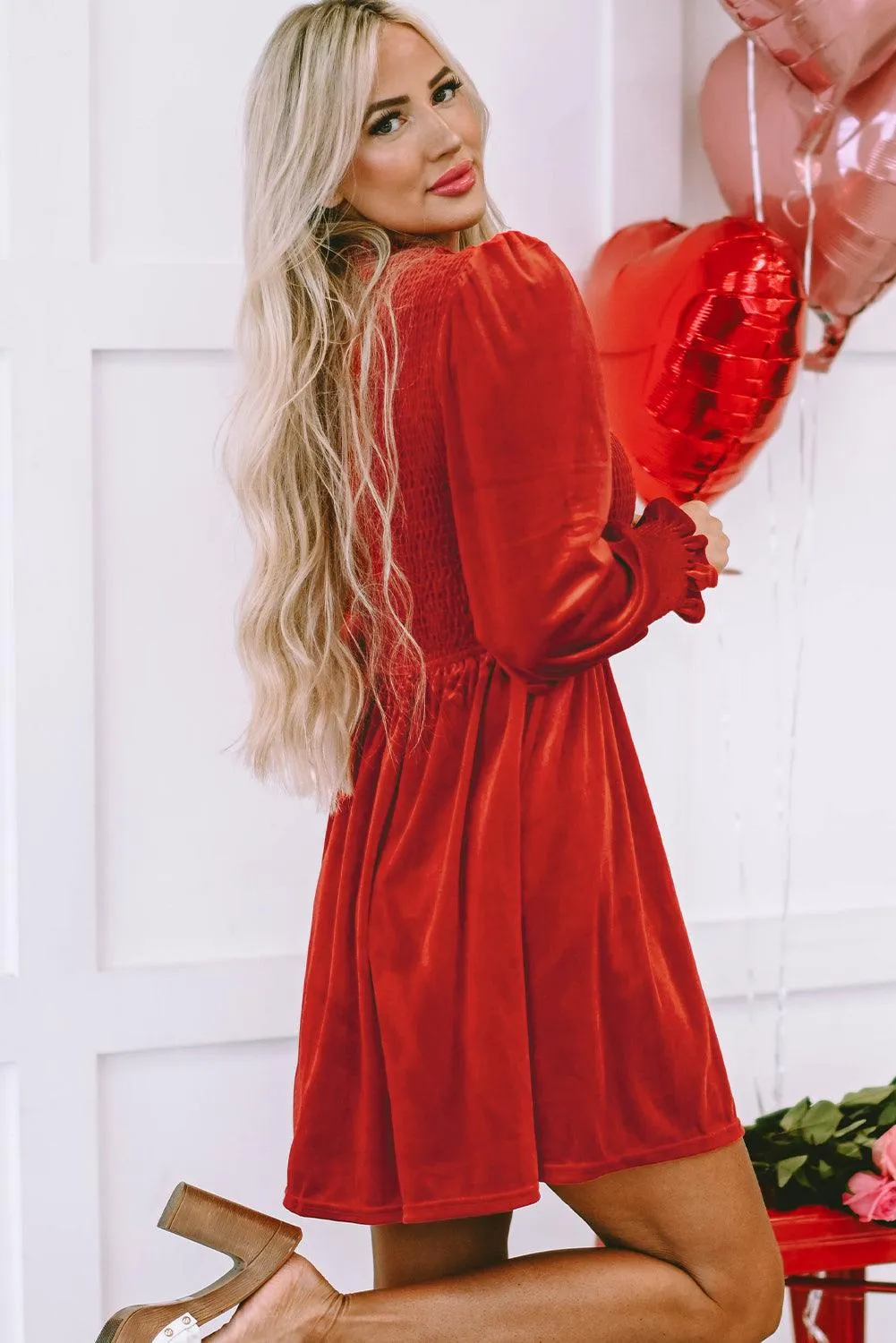 Holiday Velvet Smocked Dress
