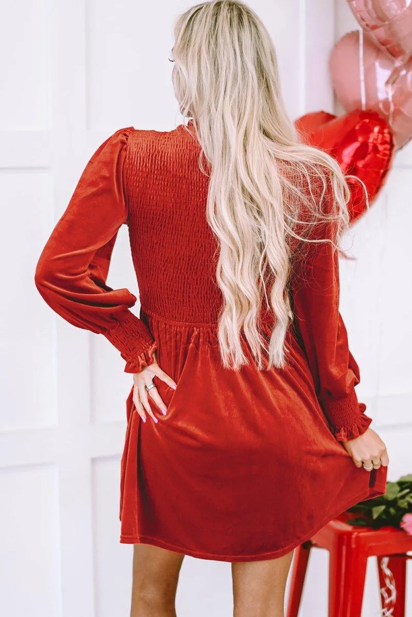 Holiday Velvet Smocked Dress