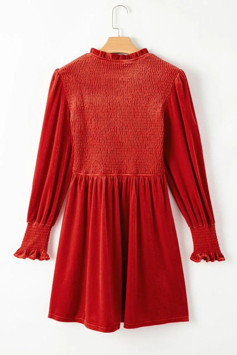 Holiday Velvet Smocked Dress