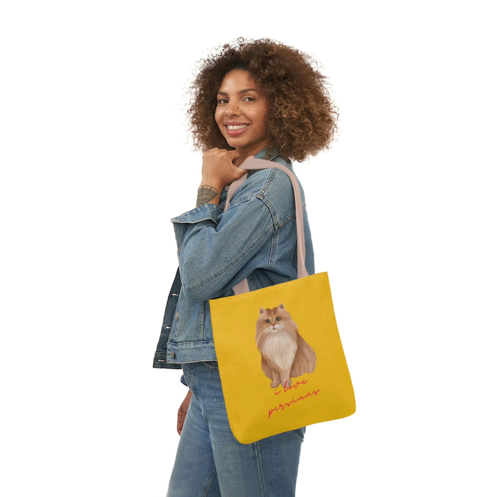 I love Persians POD Cat Polyester Canvas Tote Bag (AOP)