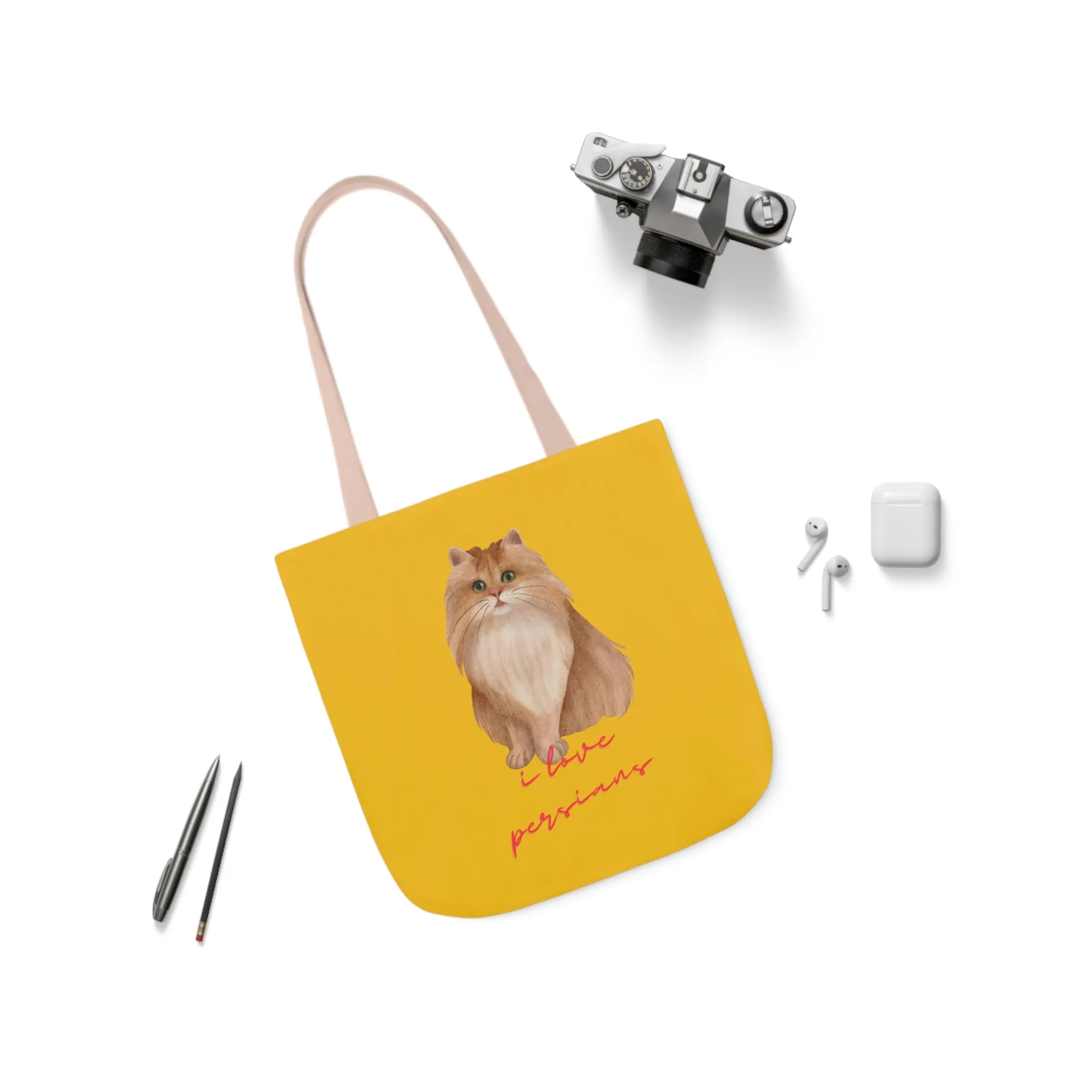 I love Persians POD Cat Polyester Canvas Tote Bag (AOP)