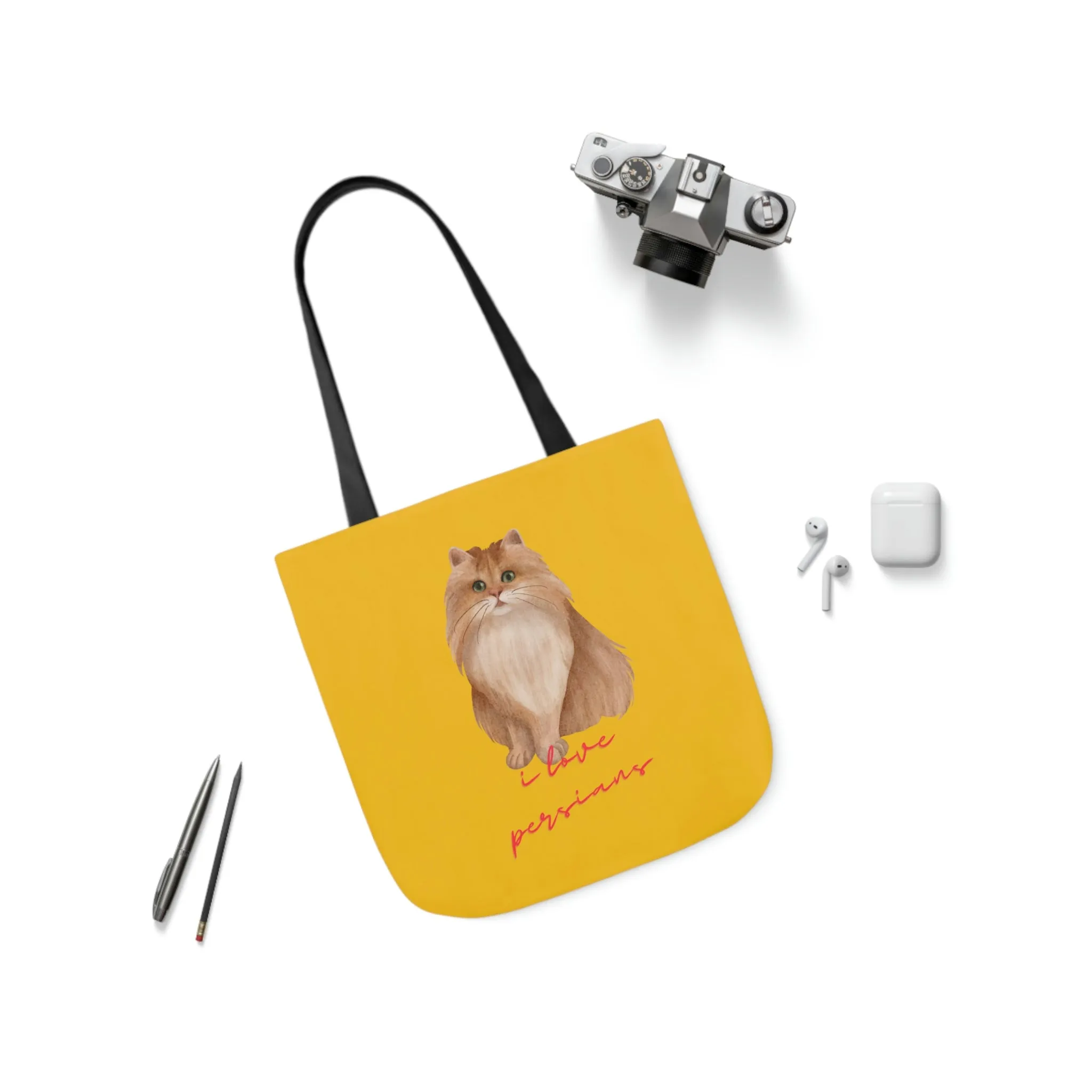 I love Persians POD Cat Polyester Canvas Tote Bag (AOP)