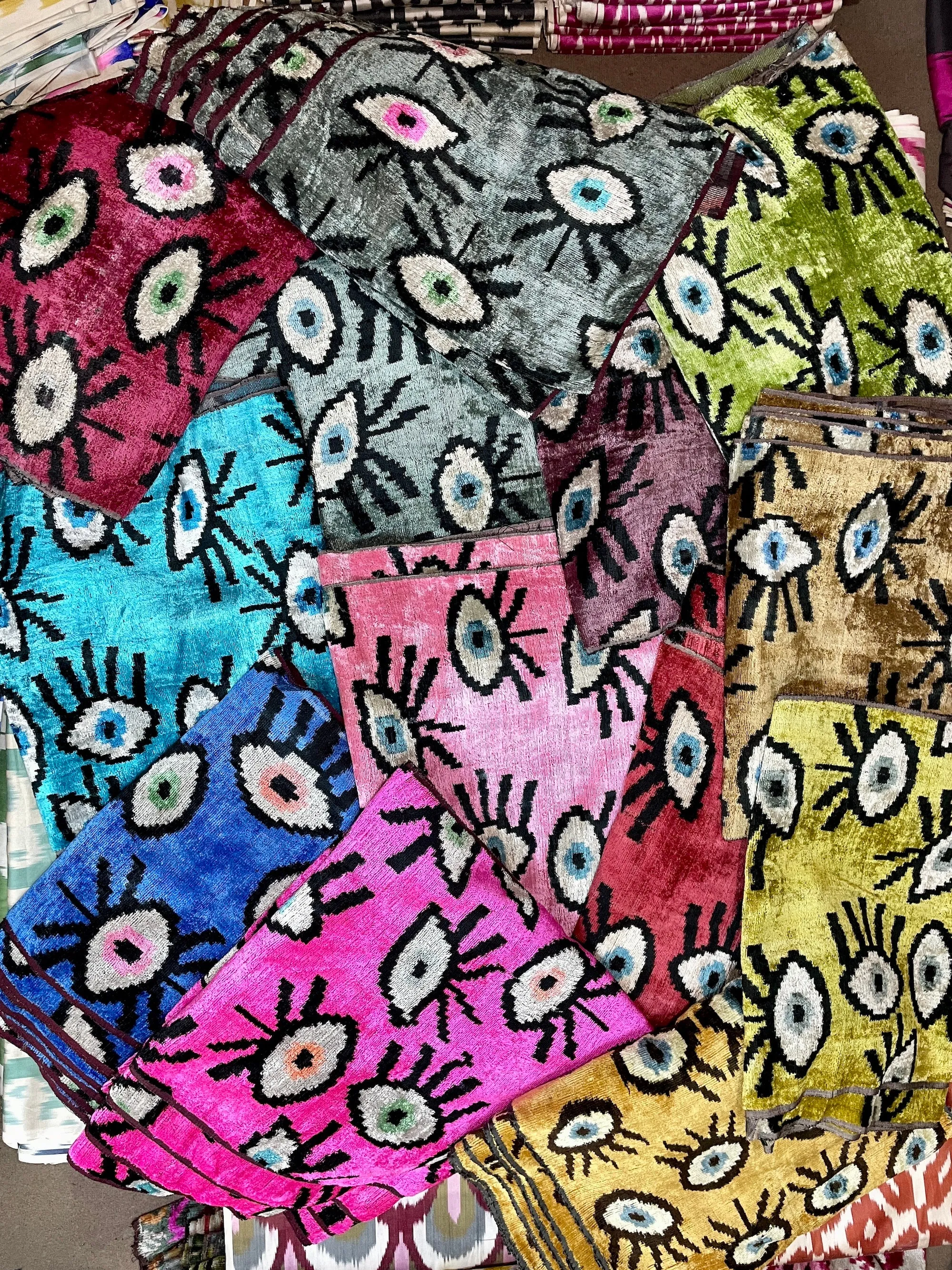 Ikat Clutch Bag Evil Eye | Blue