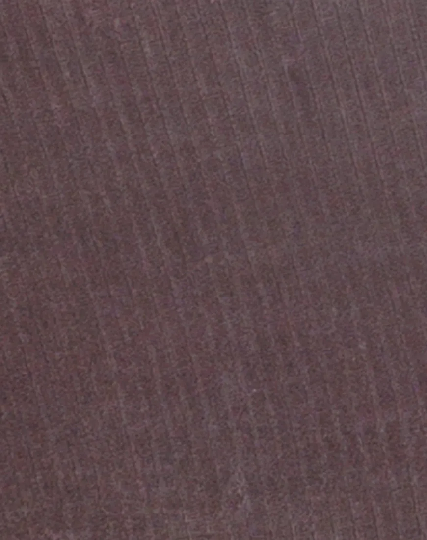 Kardie Bodycon Dress in Mocha Velvet Rib