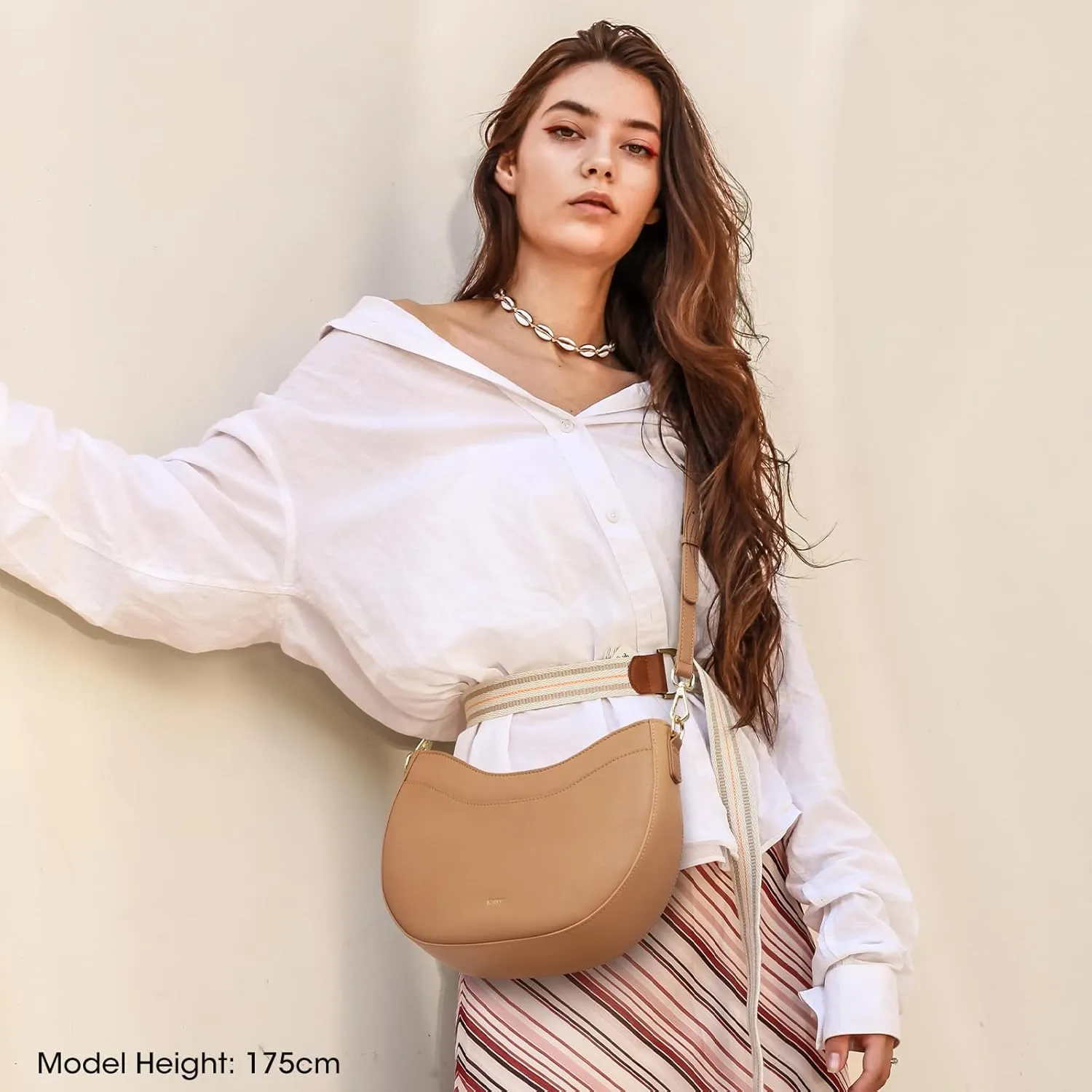 Kattee Leather Crossbody Bags for Women, Small Purses and Handbags, Soft Hobo Shoulder Satchel with Zipper Closure