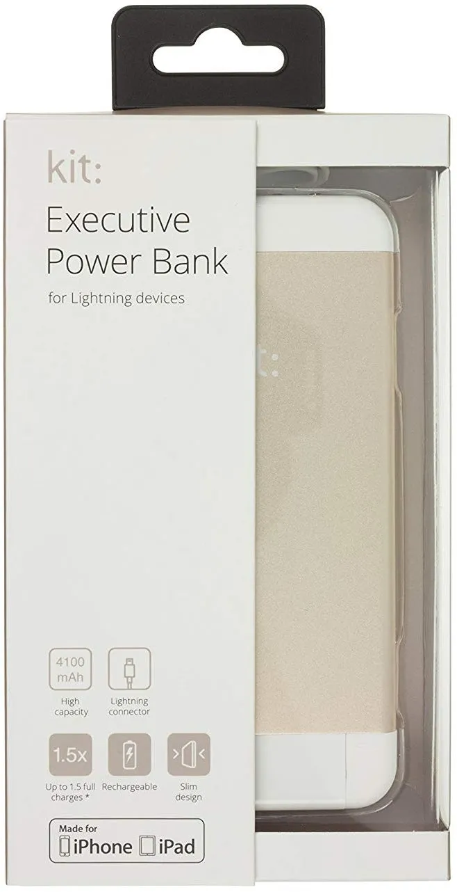 Kit Executive 4,100 mAh Power Bank For Lightning Devices  - Gold