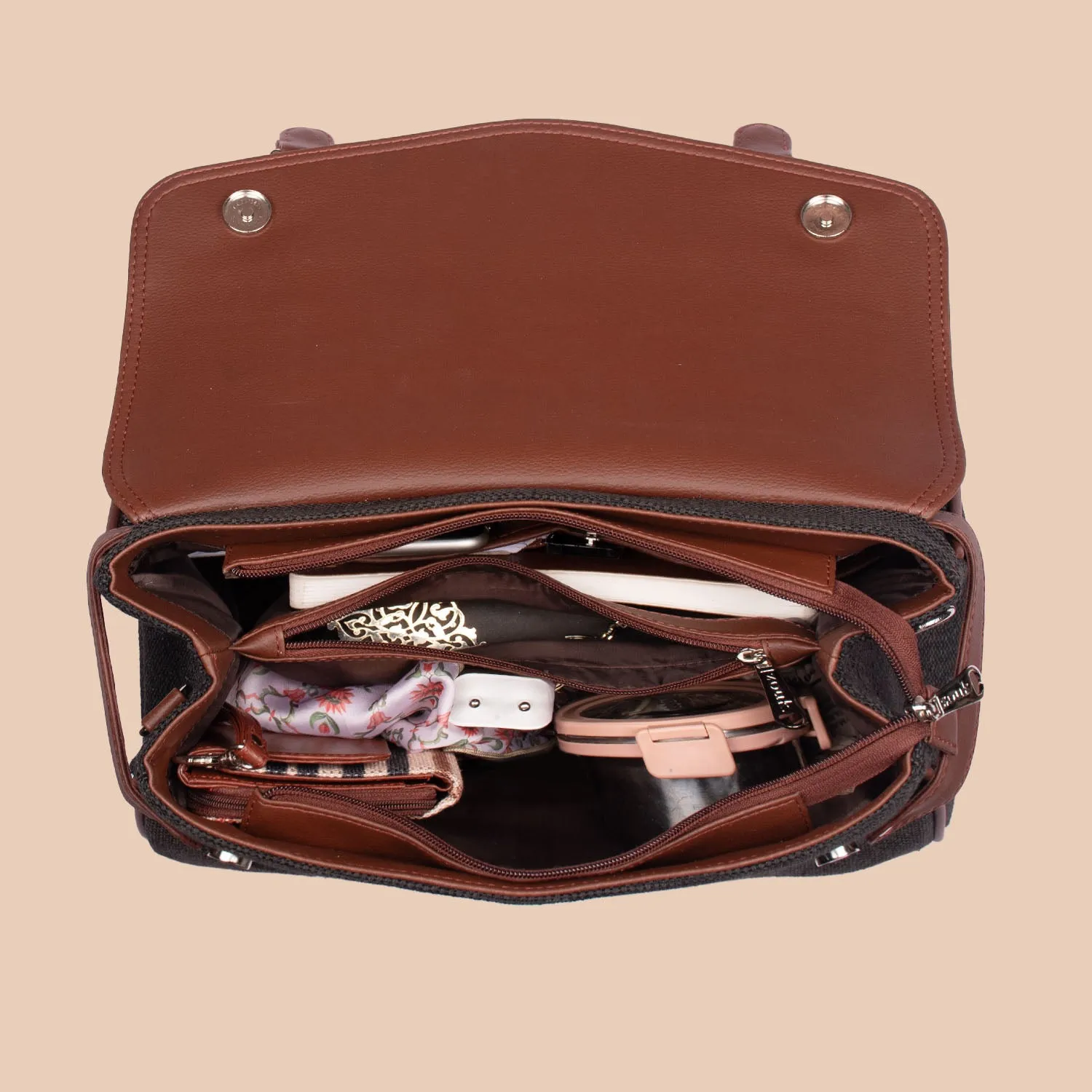 Konkona Heritage Satchel Bag - Aravalli Abstract