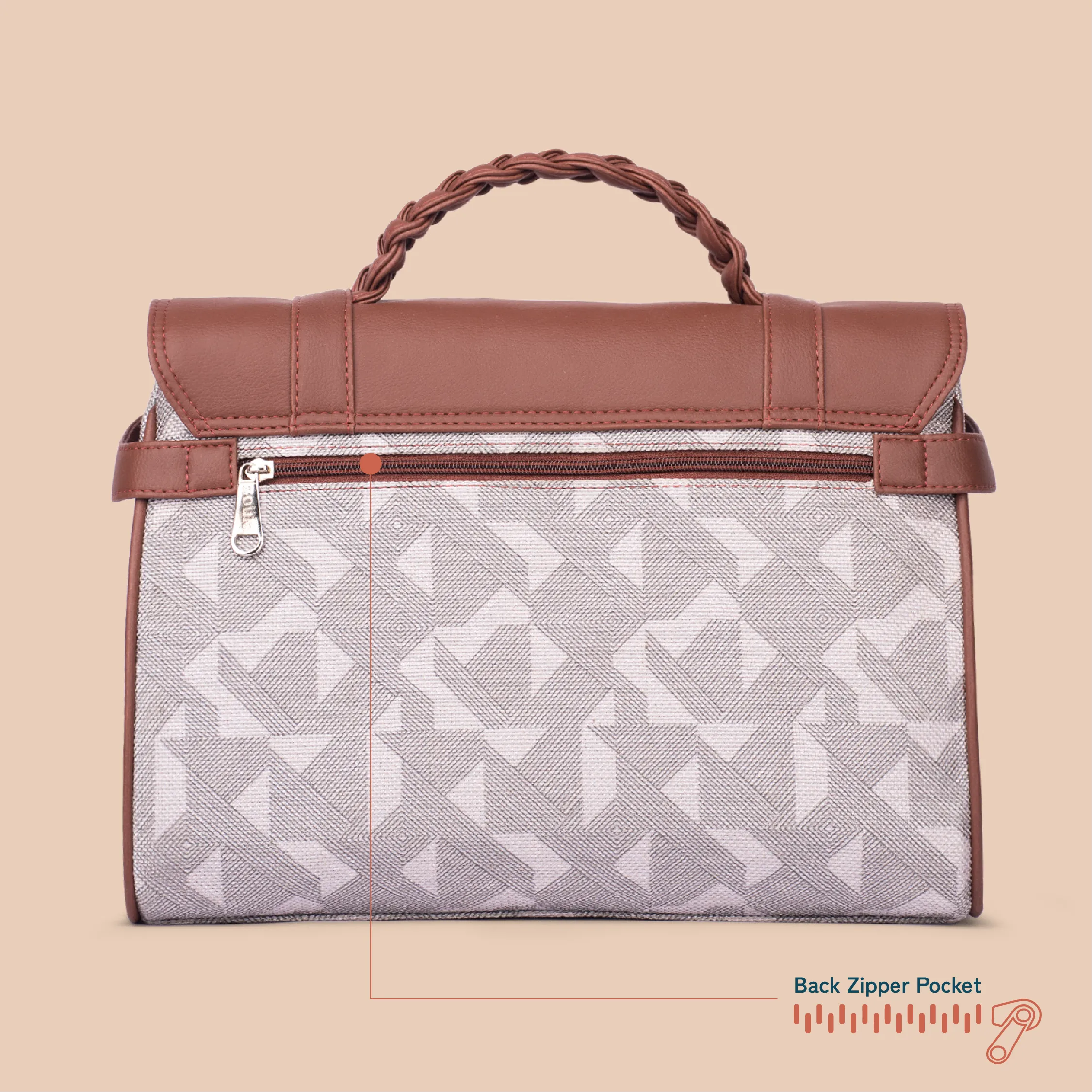Konkona Heritage Satchel Bag - Aravalli Abstract