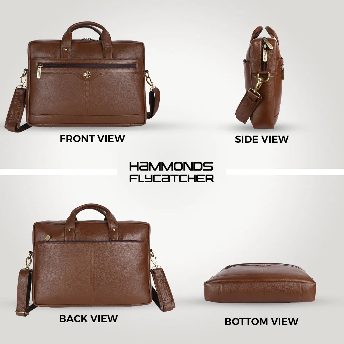 Laptop Bag for Men - Genuine Leather Office Bag with Multiple Compartments - Fits 14-16 Inch Laptop