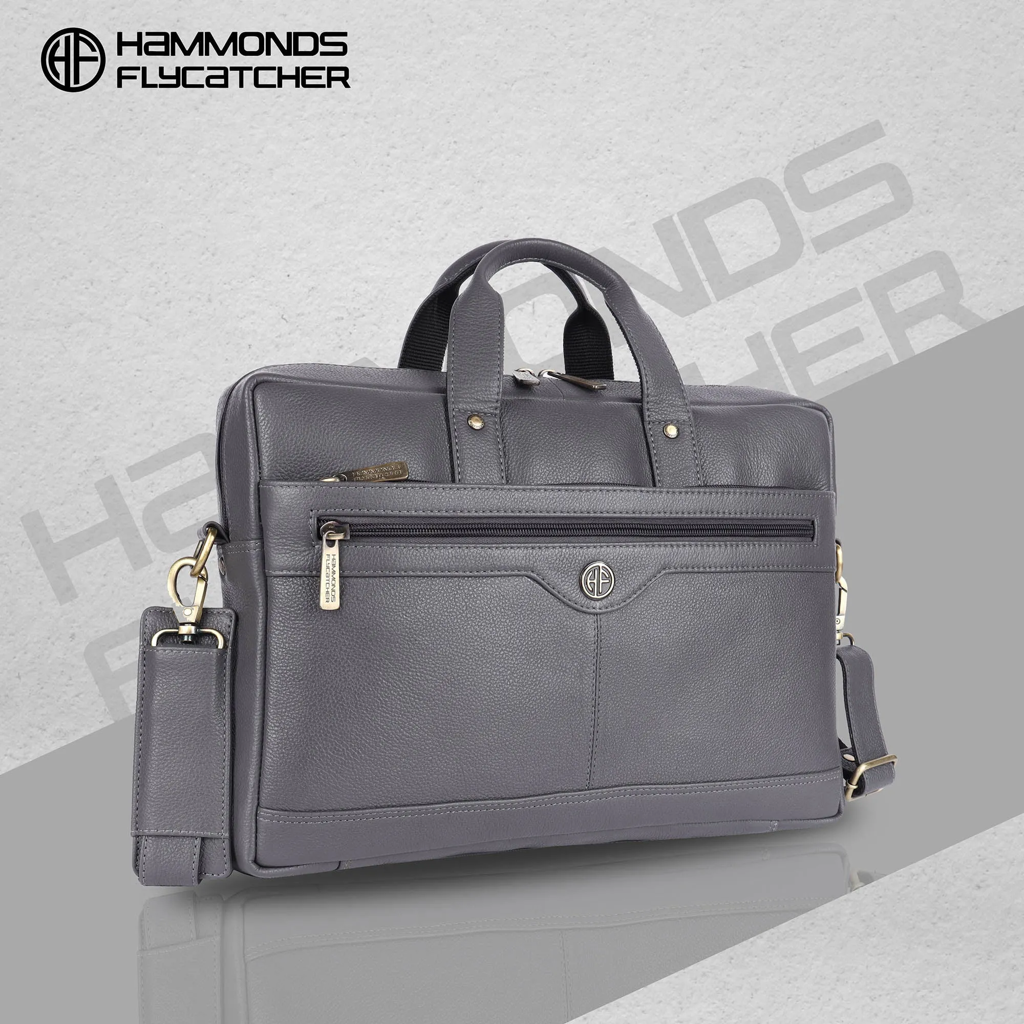 Laptop Bag for Men - Genuine Leather Office Bag with Multiple Compartments - Fits 14-16 Inch Laptop