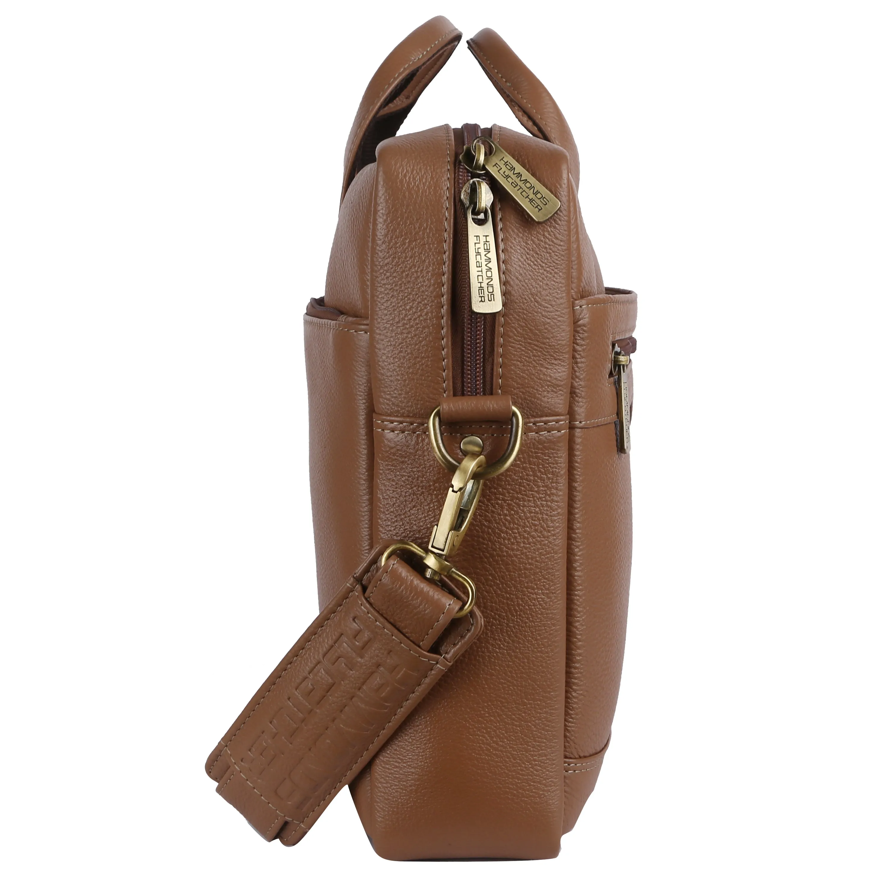 Laptop Bag for Men - Genuine Leather Office Bag with Multiple Compartments - Fits 14-16 Inch Laptop