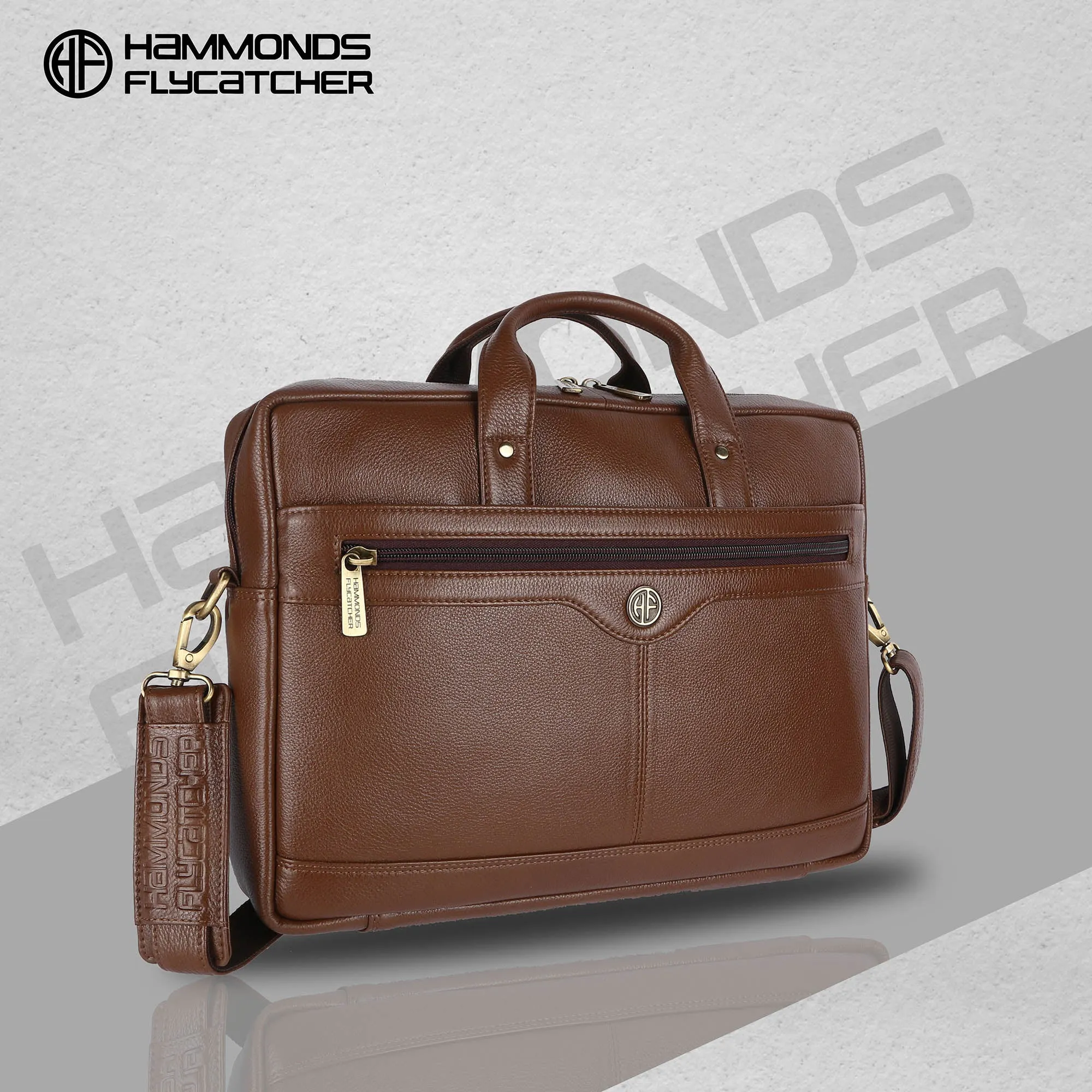 Laptop Bag for Men - Genuine Leather Office Bag with Multiple Compartments - Fits 14-16 Inch Laptop