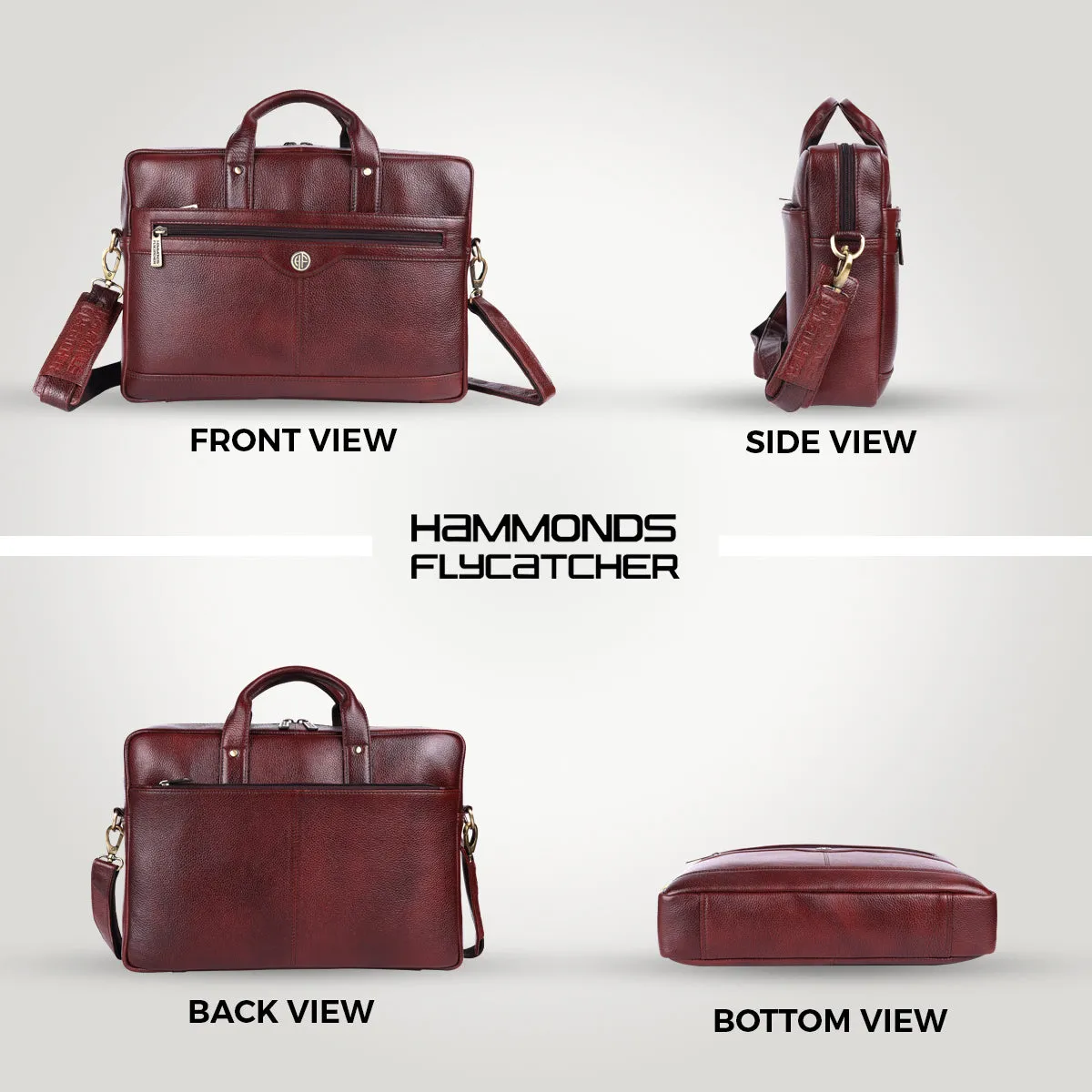 Laptop Bag for Men - Genuine Leather Office Bag with Multiple Compartments - Fits 14-16 Inch Laptop