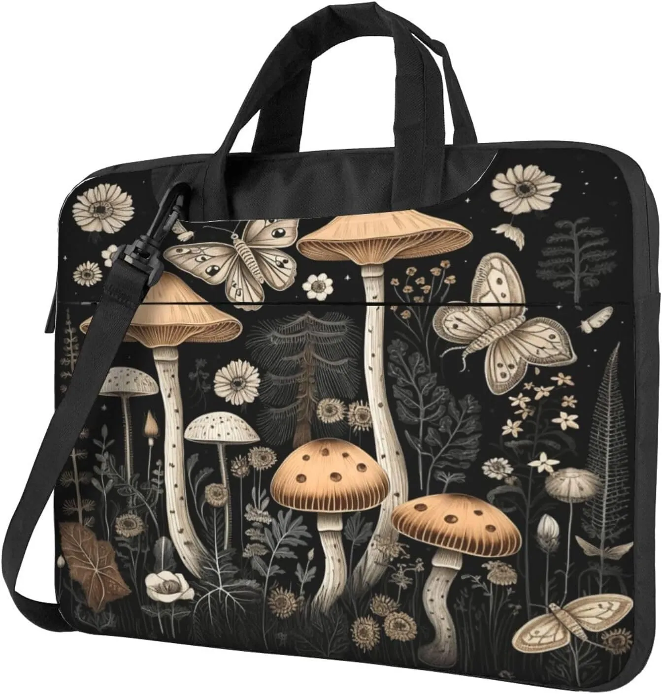 Laptop Case Bag Mushrooms Butterfly Briefcase Messenger Notebook Carrying Bag Case Sleeve For Women Men