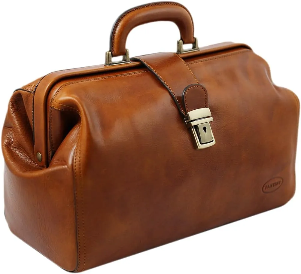 Leather Doctor Bag, Italian Leather Medical Bag, Genuine Leather Doctor Handbag