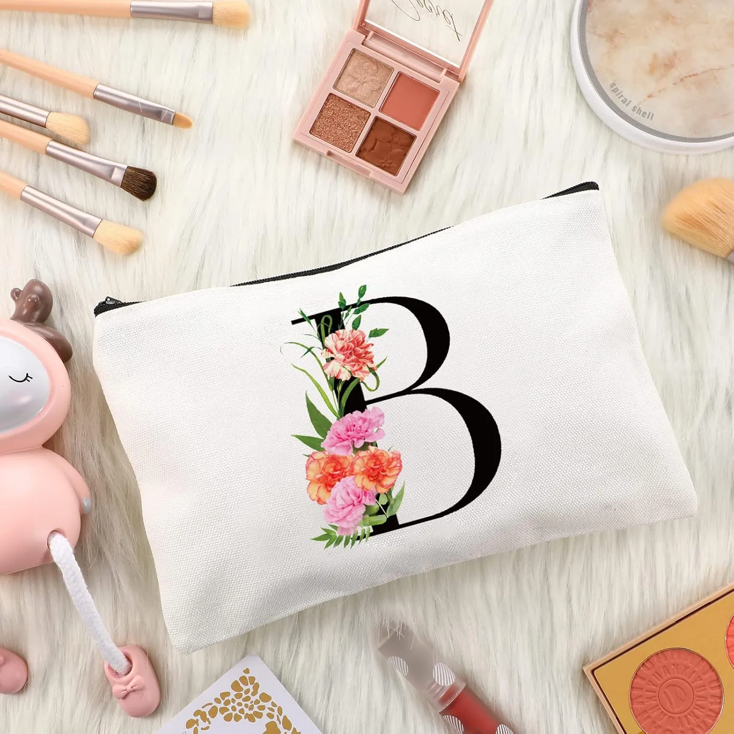 Letter Initial Canvas Tote Bag Personalized Present Bag Gift for Mother's Day Bridesmaids Bride Birthday Wedding