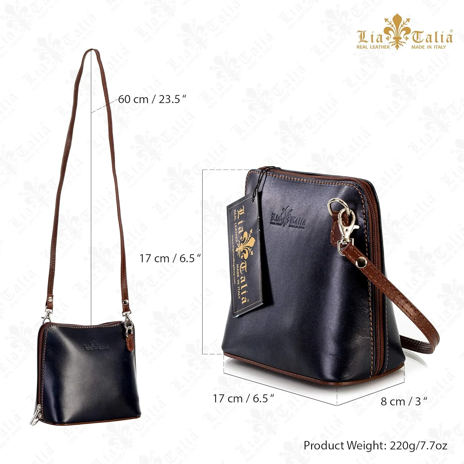 LiaTalia Genuine Italian Leather Small Crossbody Bag for Women  Handmade Mini Shoulder Purse from Florence Tuscany  Abby