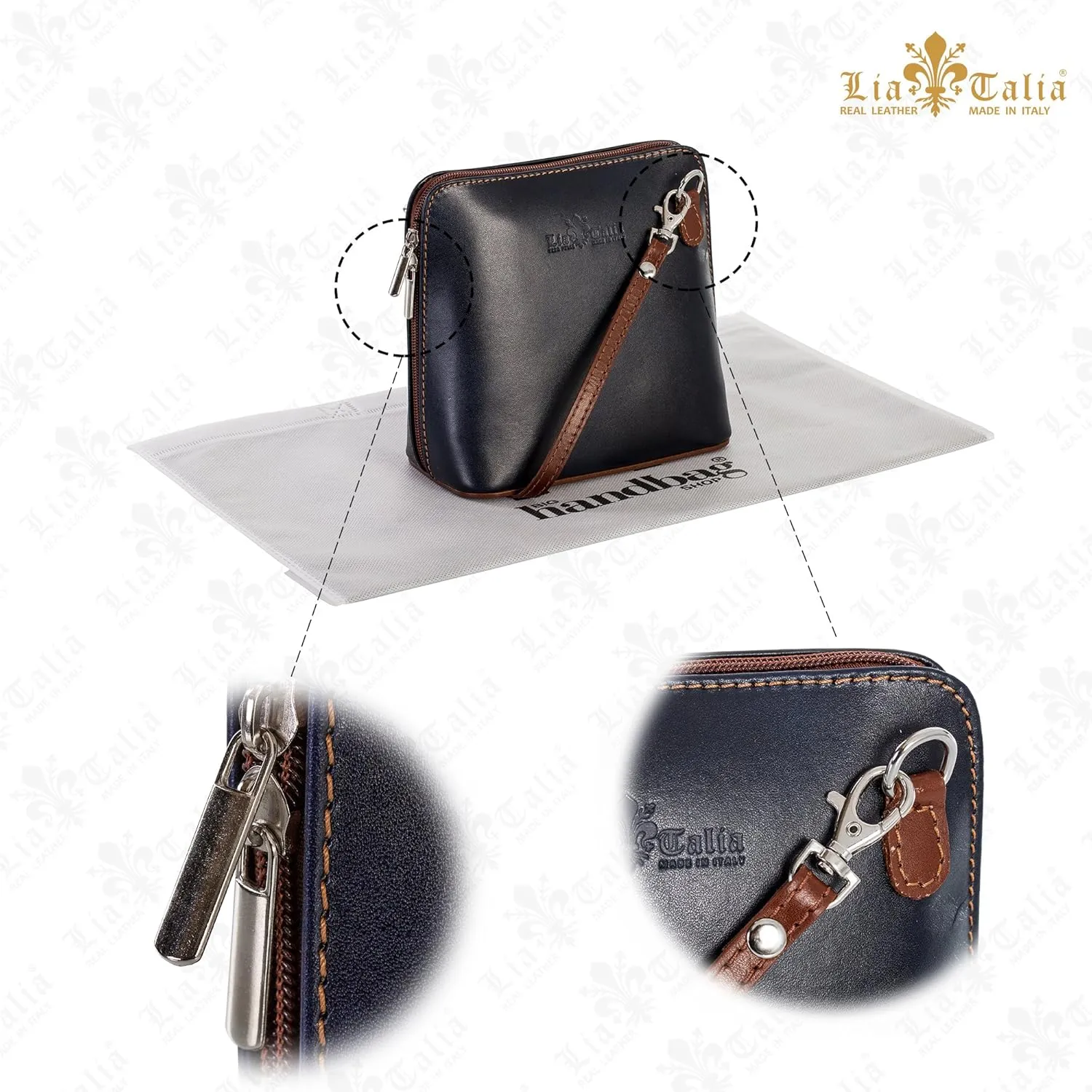 LiaTalia Genuine Italian Leather Small Crossbody Bag for Women  Handmade Mini Shoulder Purse from Florence Tuscany  Abby