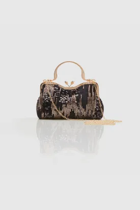 Luxury Irregular Sequin Velvet Clutch