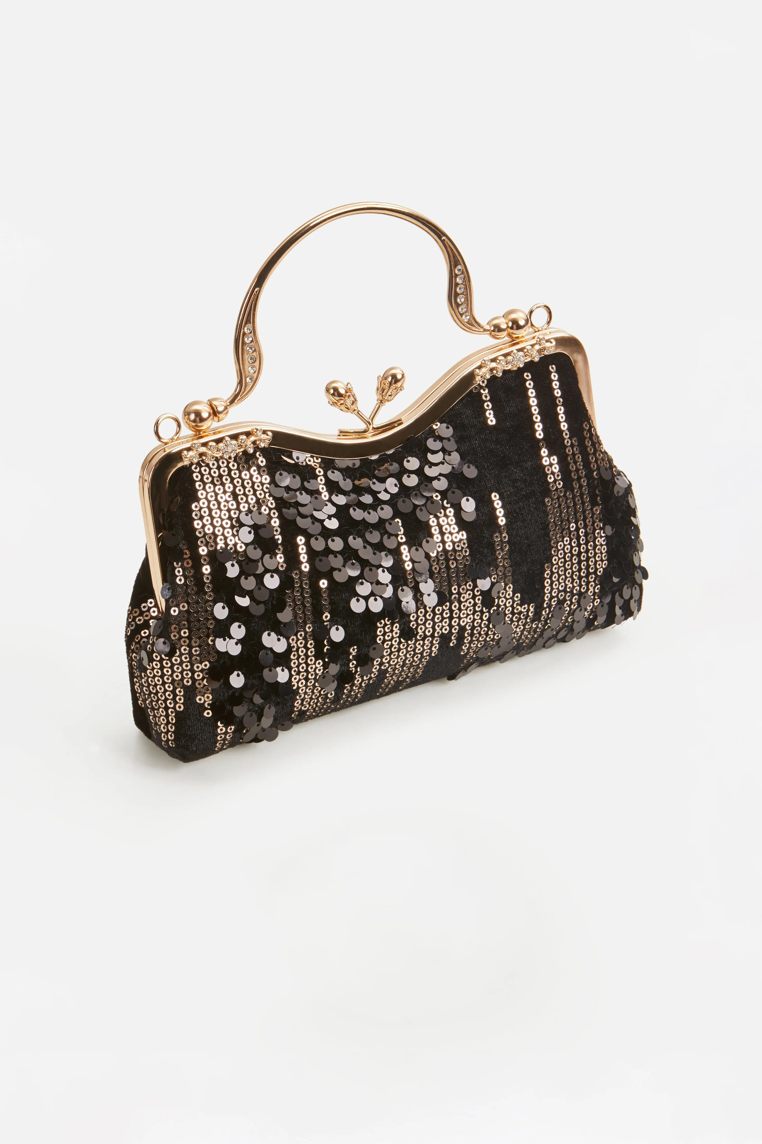 Luxury Irregular Sequin Velvet Clutch