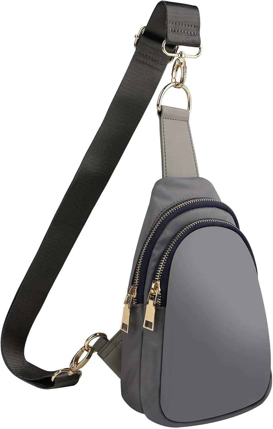 MEEJUNE Small sling bag for Women Nylon Crossbody Fanny Packs Purses chest Bag with adjustable shoulder strap (Grey)