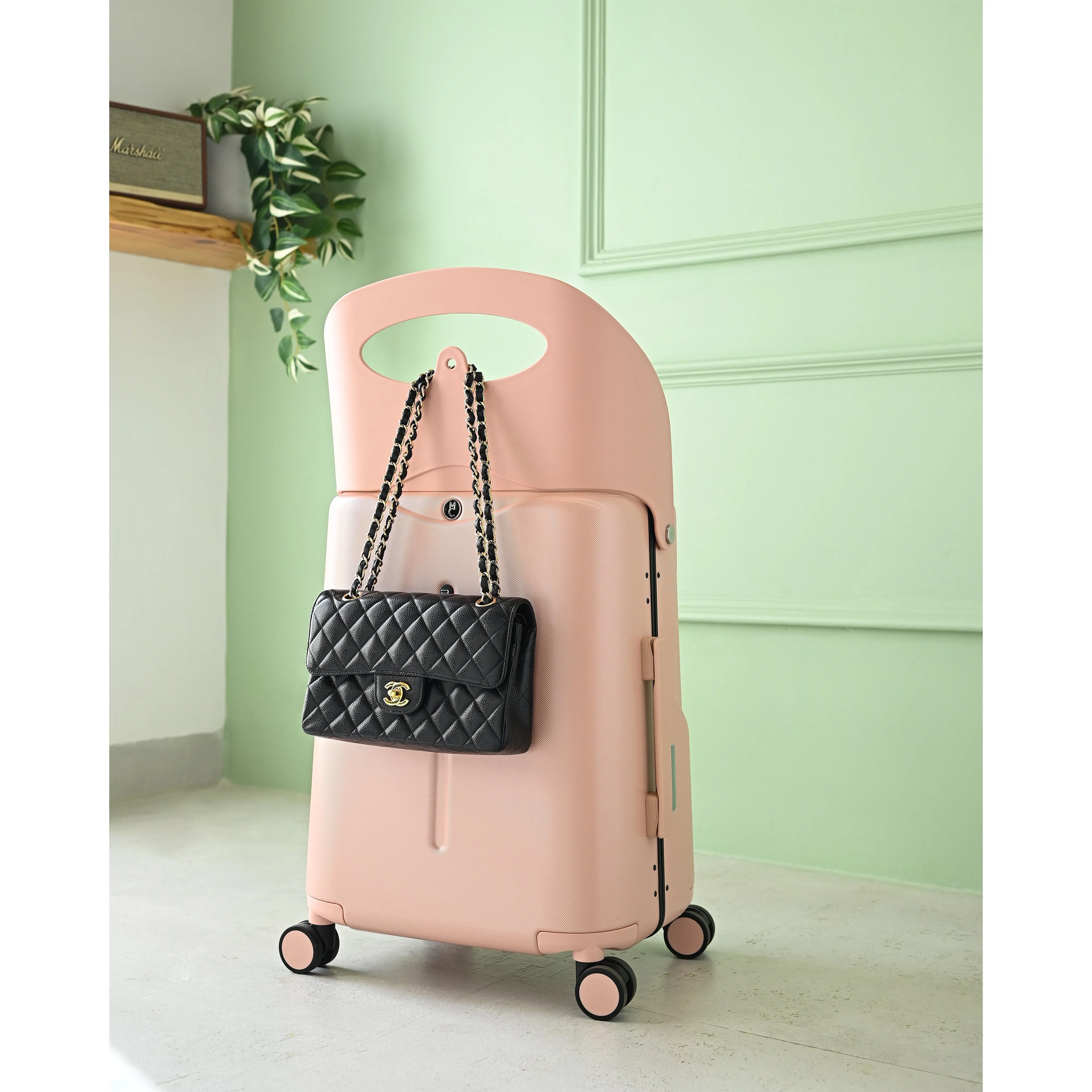 Miamily Dusty Pink Ride on Trolley Carry-on Luggage 18 inches