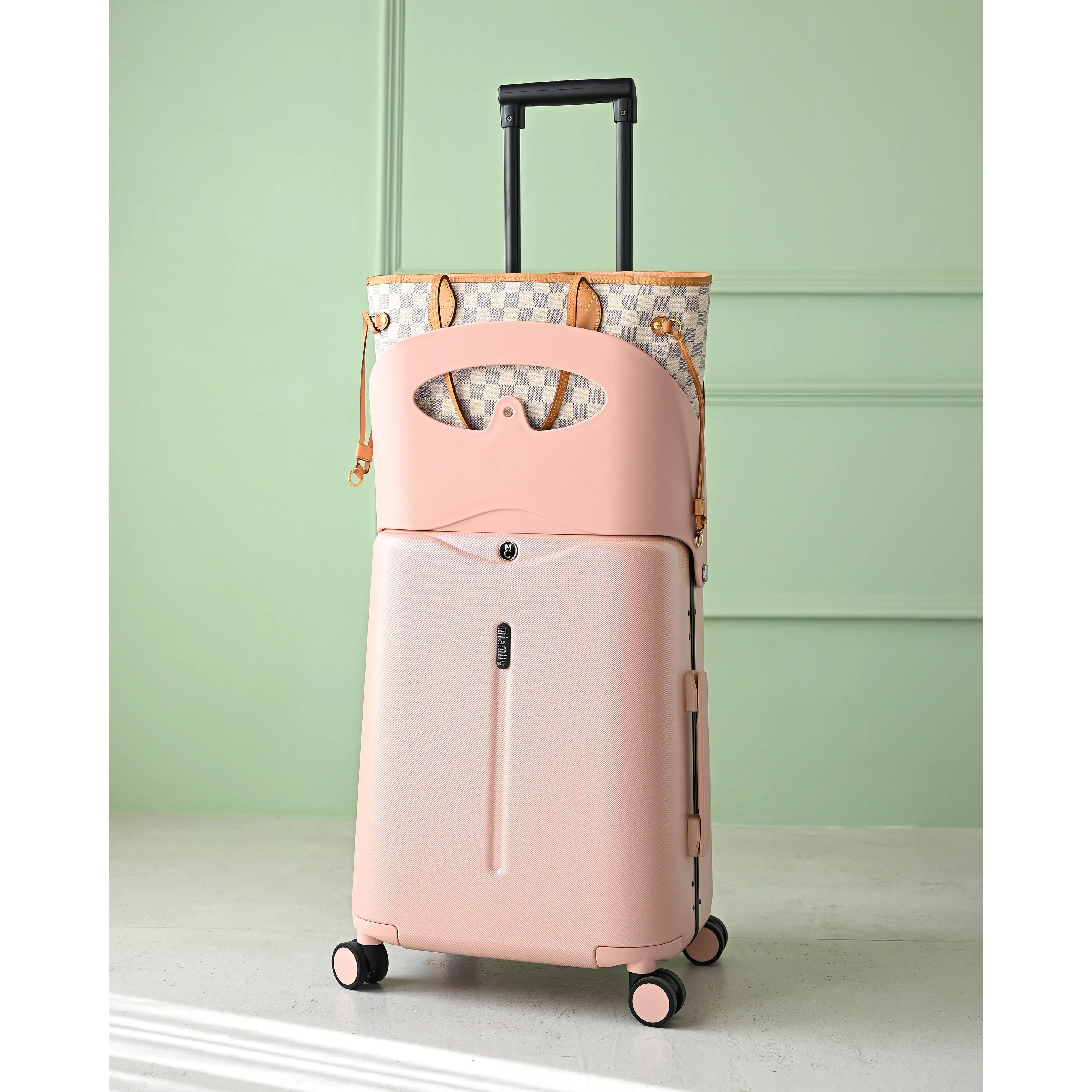 Miamily Dusty Pink Ride on Trolley Carry-on Luggage 18 inches