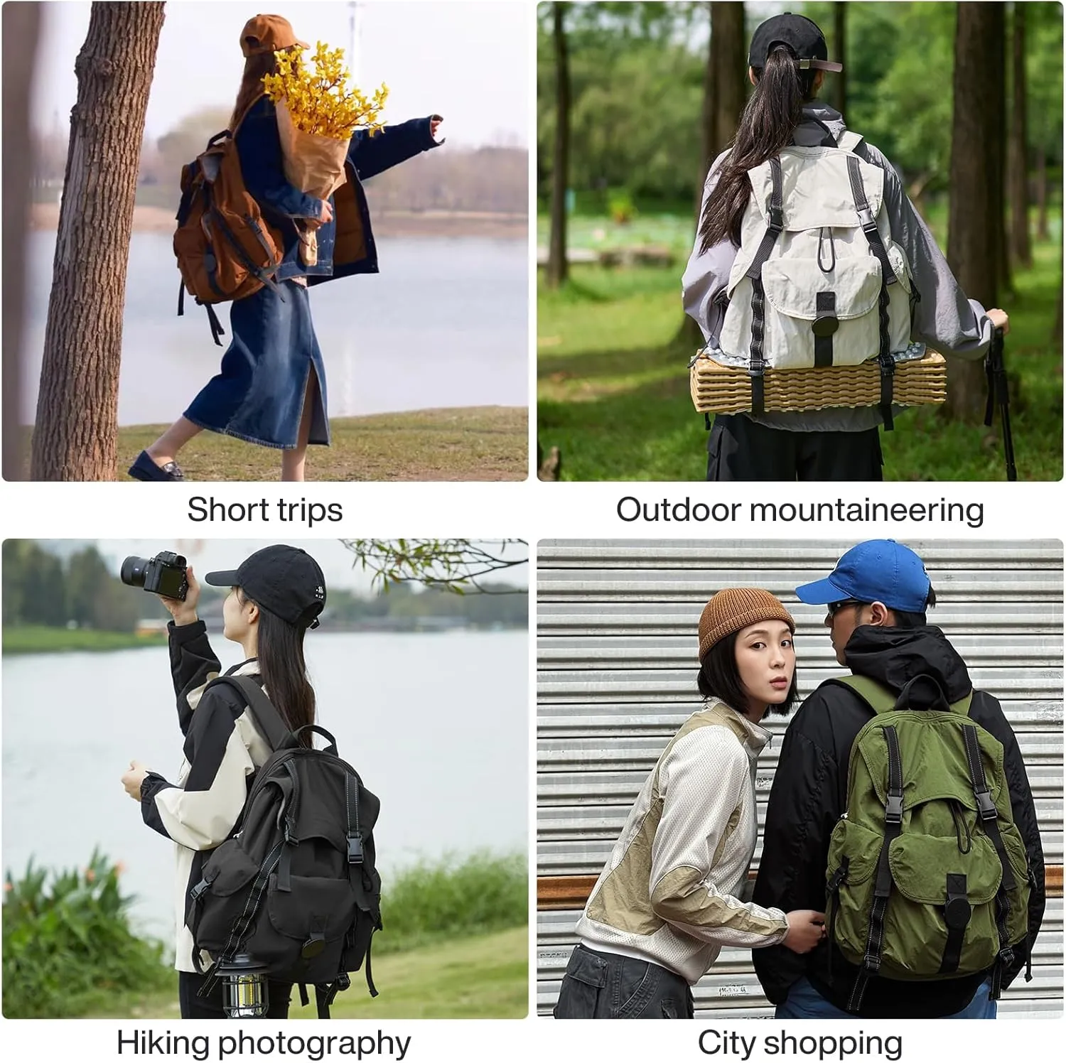 mixi Travel Backpack for Women Men, 18 Inch Carry On Laptop Backpack Flight Approved fits 16'' Laptop, Lightweight Waterproof Hiking Backpack Travel Outdoor Business Casual Daypack, Jungle Green