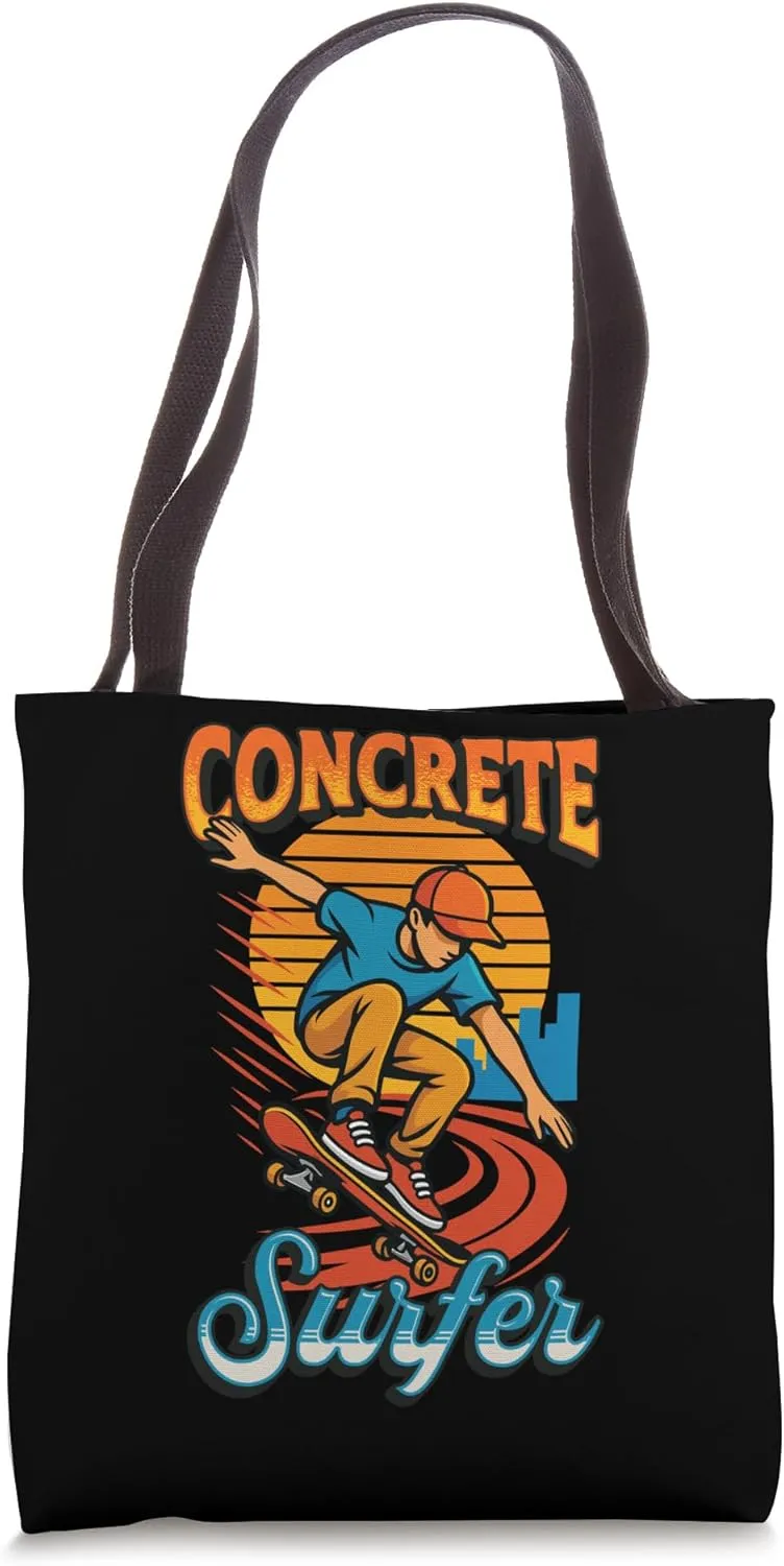 Skateboarding Concrete Surfer Skateboarder Tote Bag
