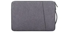 Sleek And Stylish Slant Zipper Designed Laptop Sleeve- Grey