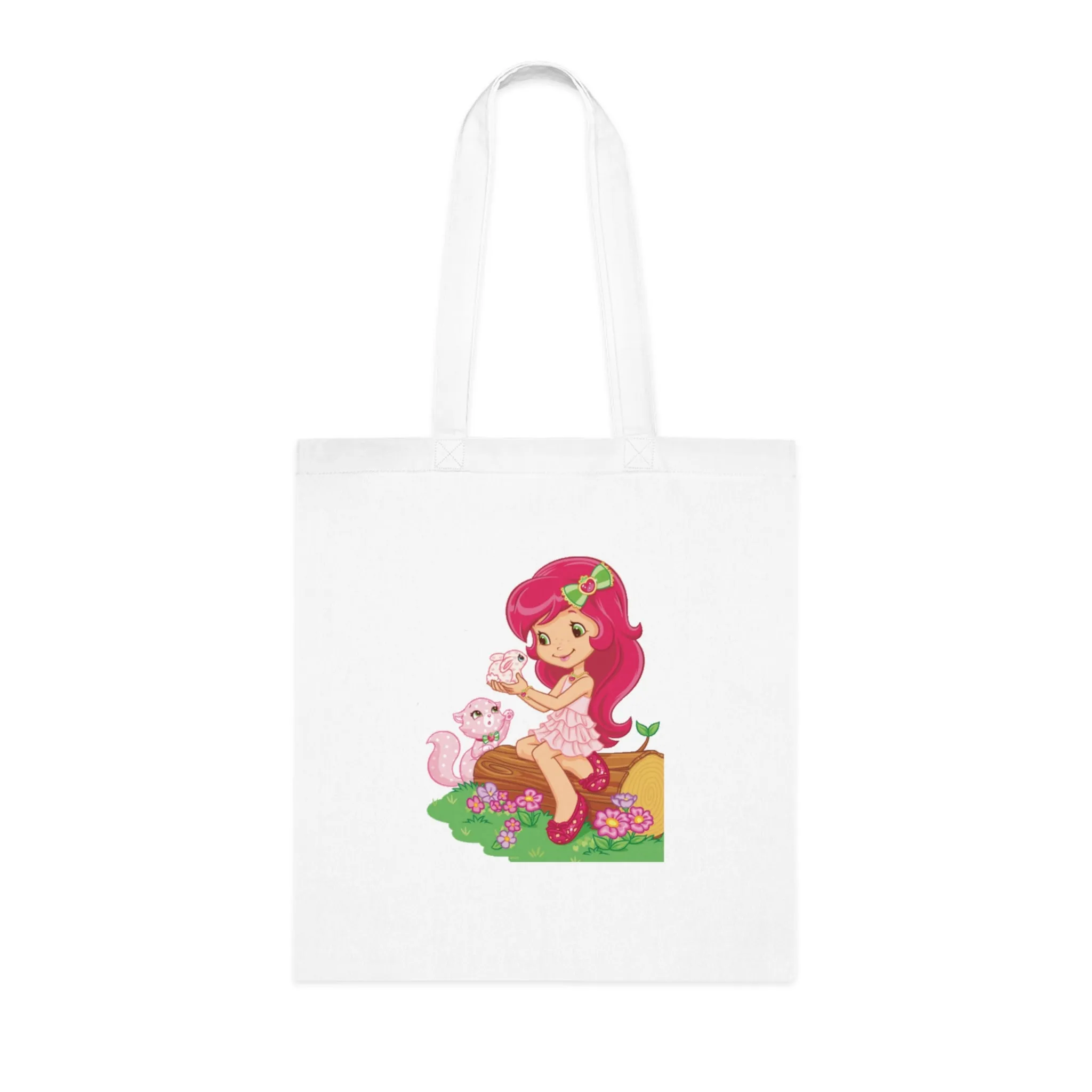 Strawberry Shortcake - Playing with Custard Printed Canvas Tote Bag