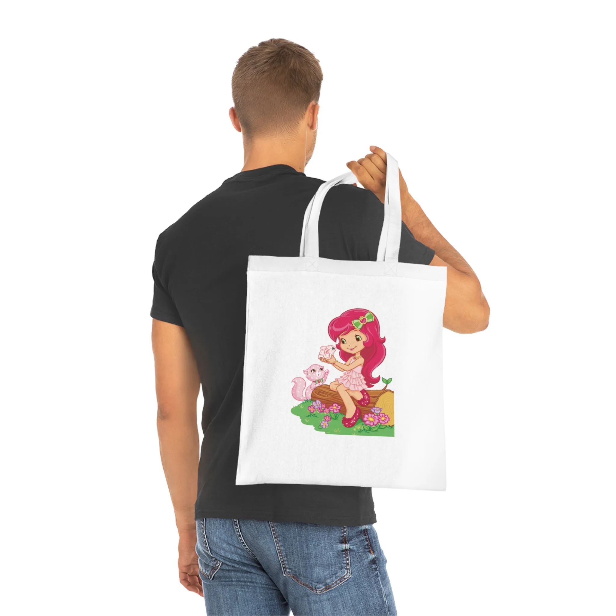 Strawberry Shortcake - Playing with Custard Printed Canvas Tote Bag