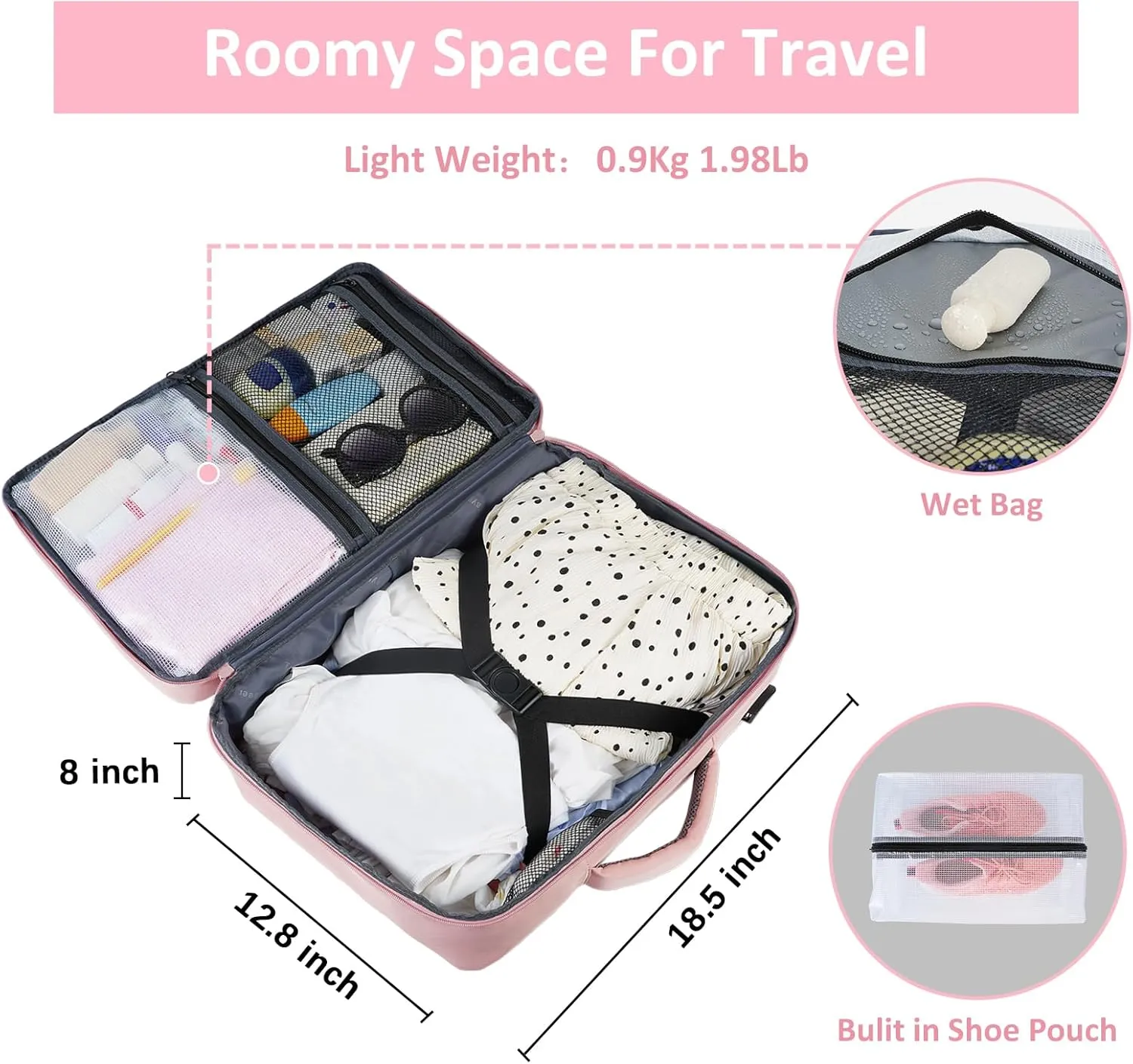 Taygeer Laptop Backpack for Women, Large Travel Backpack with 17.3 inch Laptop Compartment, TSA Friendly 40l Carry On Mochila, Daypack Business Computer Bag for Office Work Travel Essentials, Pink