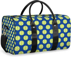 Tennis Ball Travel Duffle Bag, Weekender Bags for Women Men Sports Theme Navy Blue Carry on Overnight Bag Waterproof Gym Bags, Hospital Bag for Labor and Delivery