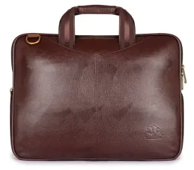 THE CLOWNFISH Compact 15.6-Inch Laptop Bag - Expandable, Durable | Adjustable Strap | 15.6-Inch | Chestnut Brown