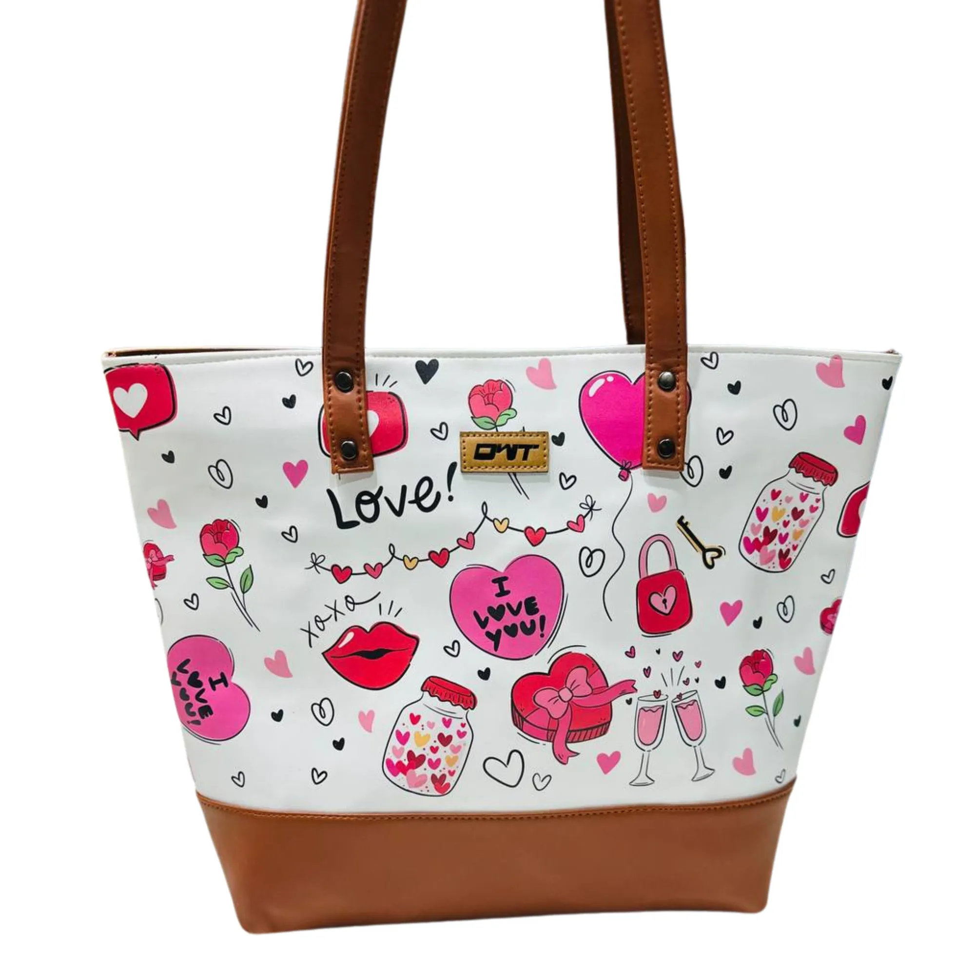 Tote Bag I Love u White Print