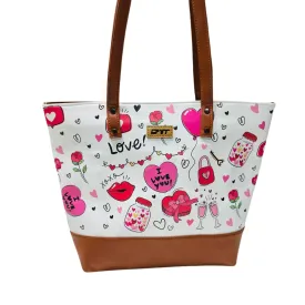 Tote Bag I Love u White Print