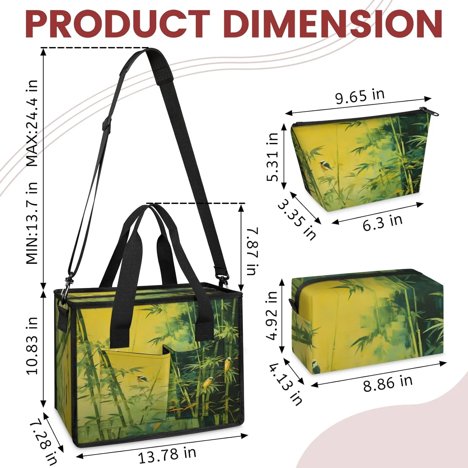 Tote Satchel Bag Set 3PCS for Women, Tote Briefcase Shoulder Handbag Purse Satchels