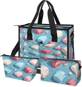 Tote Satchel Bag Set 3PCS for Women, Tote Briefcase Shoulder Handbag Purse Satchels