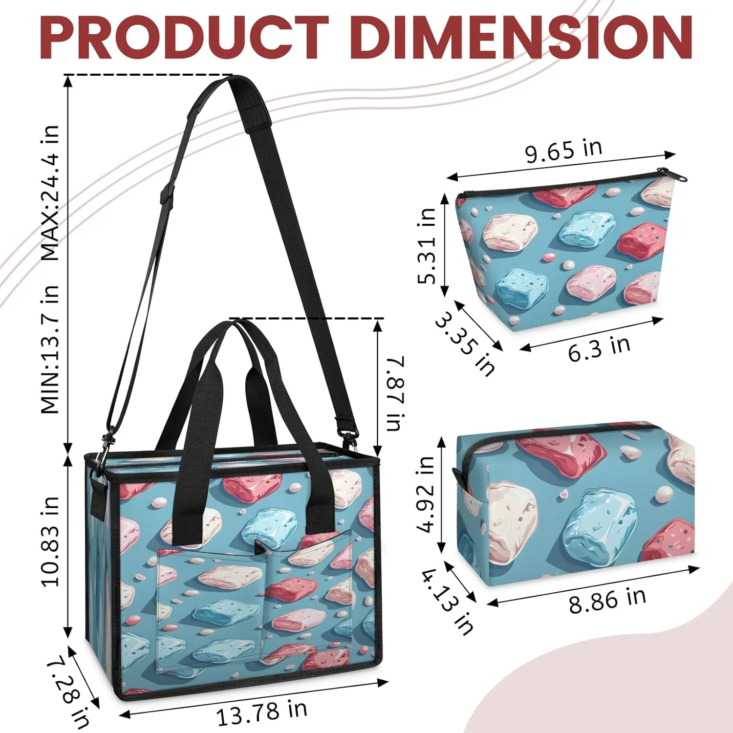 Tote Satchel Bag Set 3PCS for Women, Tote Briefcase Shoulder Handbag Purse Satchels