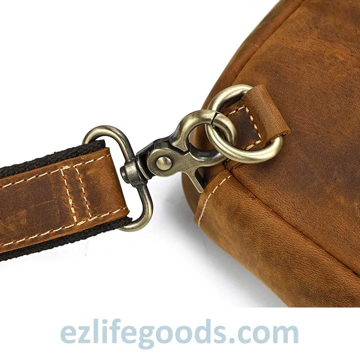 Unisex Cowhide Chest Sling Bag, Casual Crossbody Messenger Bag