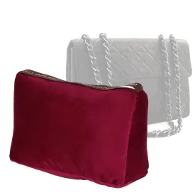 Velvet Pillow Luxury Bag Shaper in Burgundy Compatible for the Designer Bag Classic / 2.55 Flap Closure Shoulder Bag Medium, Jumbo, and Maxi